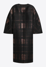 Max Mara Finale Lame Jacquard Cocoon Coat Black FINALEWO/R_MAXMA-001