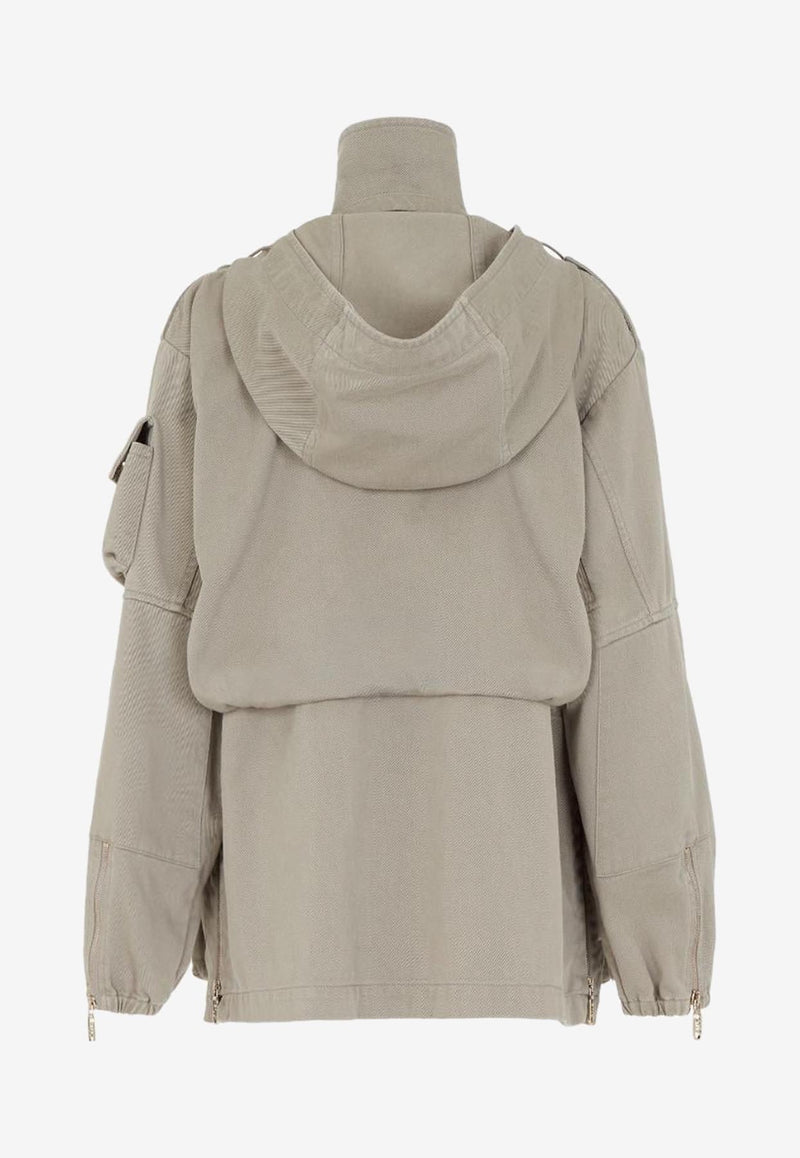 Fendi High-Neck Field Jacket Beige FJ7323AM34F1J7B_80365