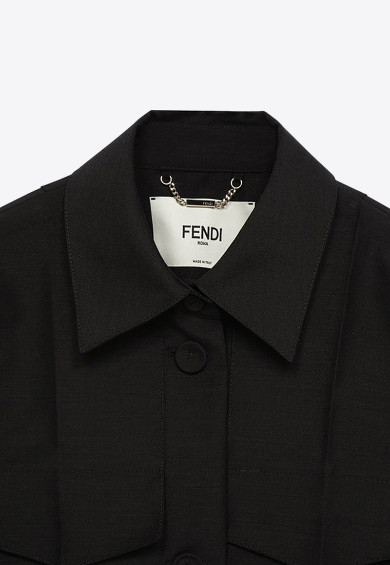 Fendi Logo-Embroidered Cropped Jacket FJ7474S9A/O_FENDI-F0GME
