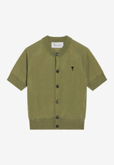 AMI PARIS Ami De Coeur Wool Cardigan  Green FKC387KN0039/S_AMI-A091