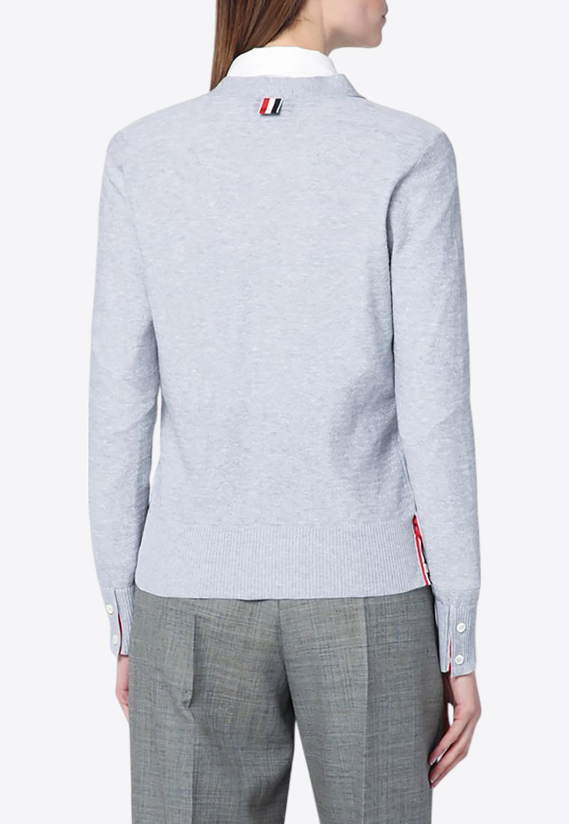 Thom Browne Essential Silk-Blend Cardigan Gray FKC630AY3037/Q_THOMB-065