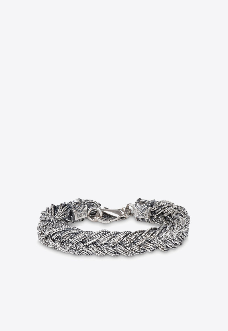 Emanuele Bicocchi Silver Fishtail Braided Bracelet FKEB2MET/1