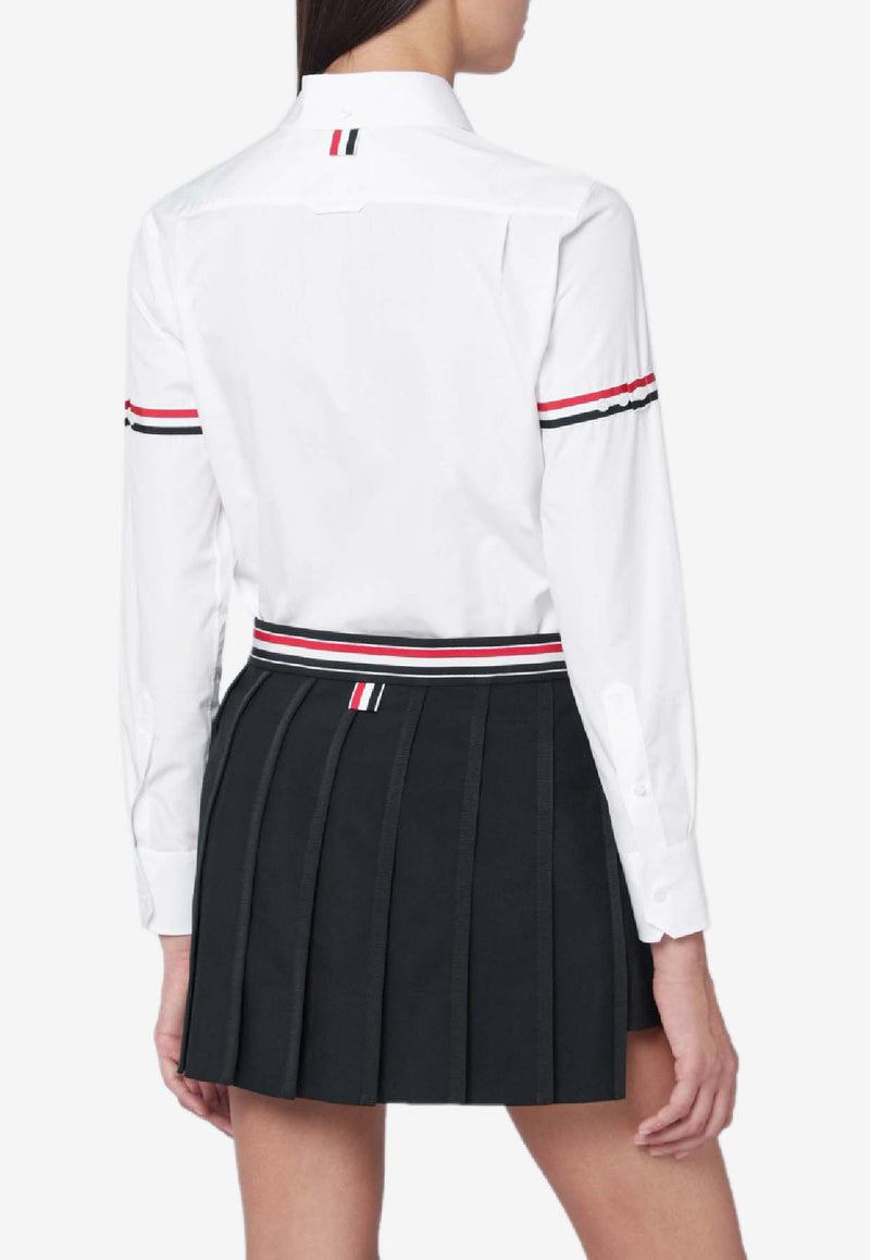 Thom Browne Long-Sleeved Poplin Shirt White FLL019E03113/R_THOMB-100