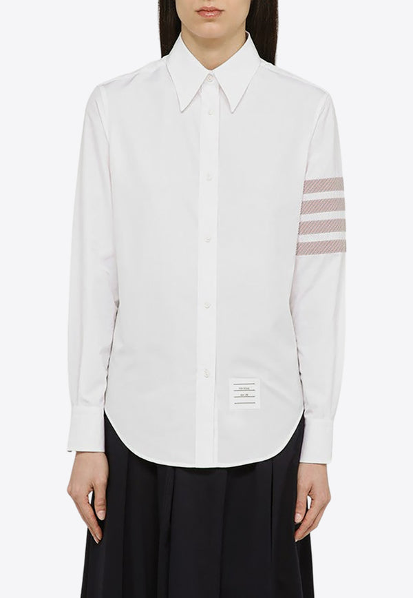 Thom Browne 4-bar Stripes Long-Sleeved Shirt White FLL162C03113/O_THOMB-100