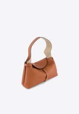 Ree Projects Florencia Pebbled Leather Shoulder Bag Brown FLORENCIA PURSE_BROWN