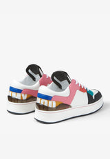 Jimmy Choo Florent Low-Top Leather Sneakers FLORENT F LMX X WHITE/PEACOCK MIX