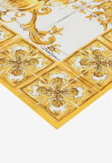 Dolce & Gabbana Majolica Print Scarf in Silk FN090R GDAOZ HG3OA Yellow