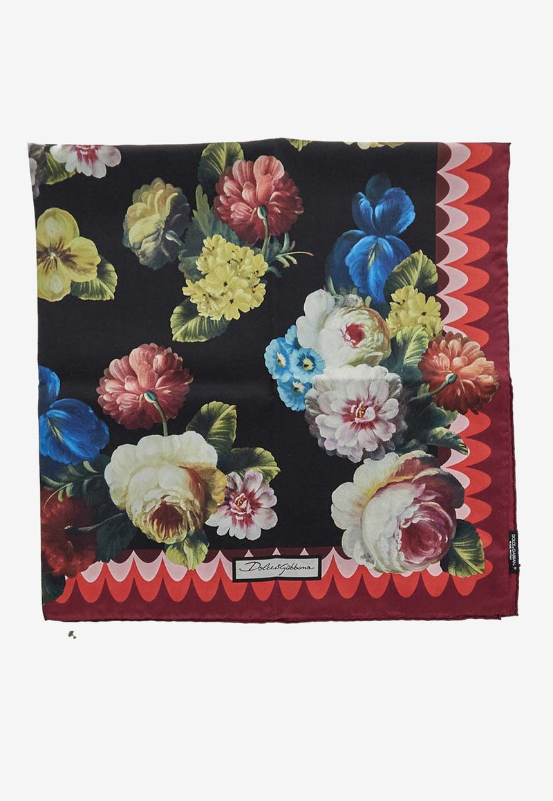 Dolce & Gabbana Floral Print Silk Scarf FN090R GDB7H HH4YF