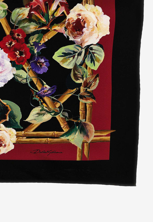 Dolce & Gabbana Floral Print Silk Scarf FN090R GDB7O HH4YA