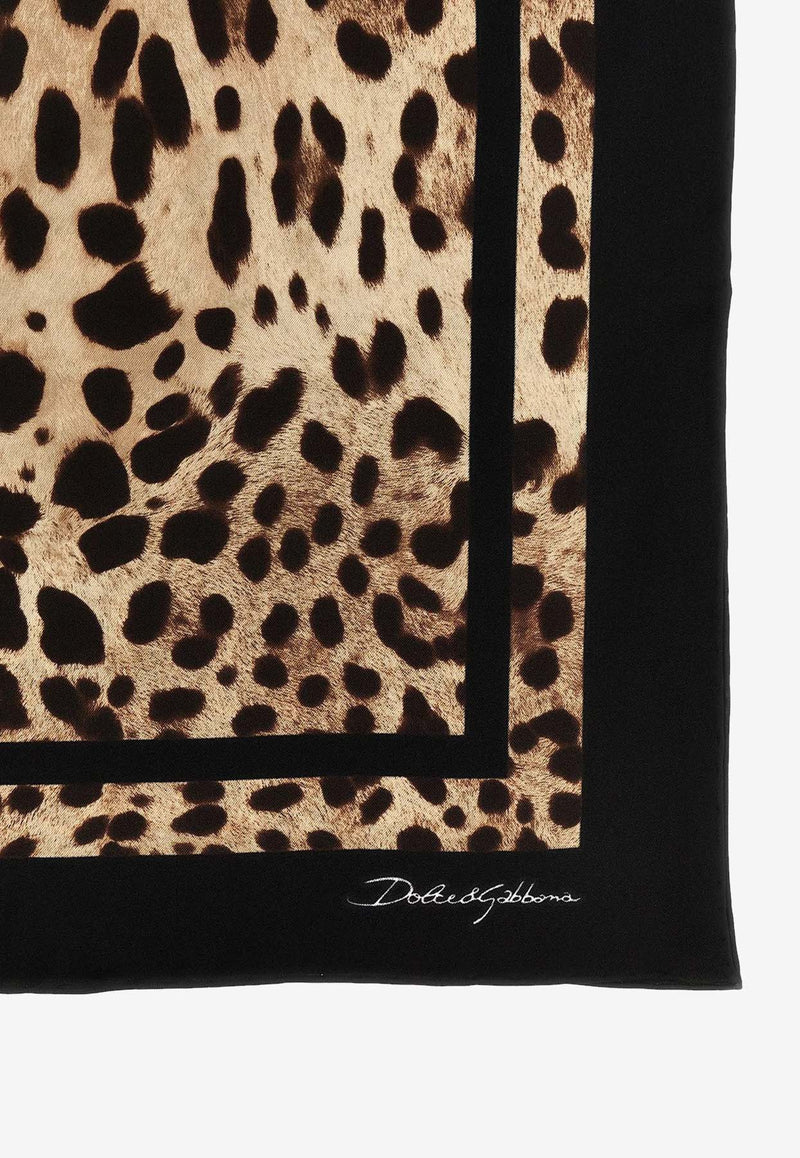 Dolce & Gabbana Leopard Print Silk Scarf FN090R GDCF5 HN13M Multicolor