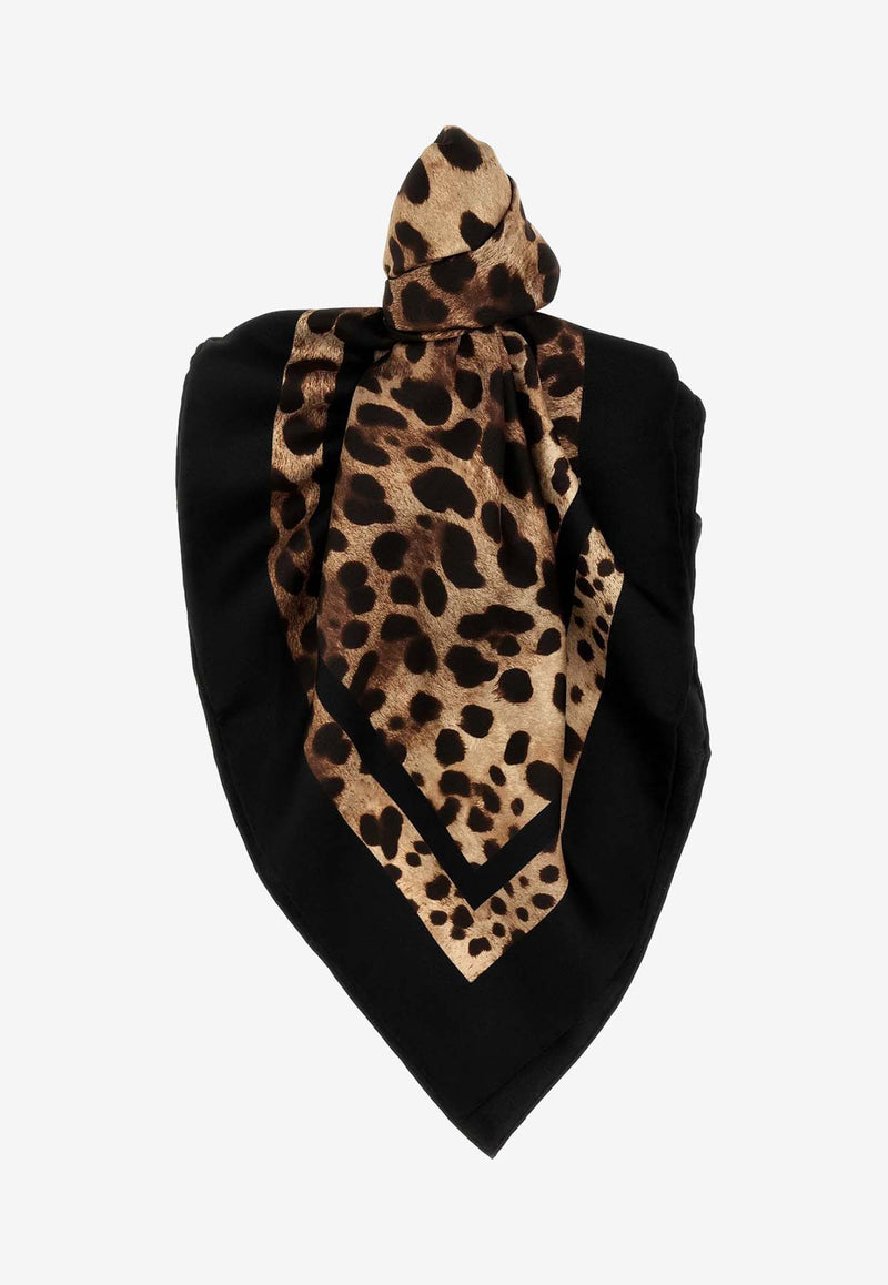 Dolce & Gabbana Leopard Print Silk Scarf FN090R GDCF5 HN13M Multicolor