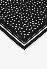 Dolce & Gabbana Polka-Dot Print Silk Scarf FN090R GDCFX HNBEW Monochrome