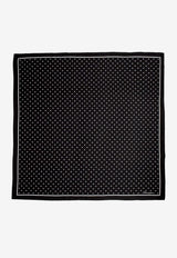 Dolce & Gabbana Polka Dot Print Scarf in Silk FN090R GDCLC HN5GD Black