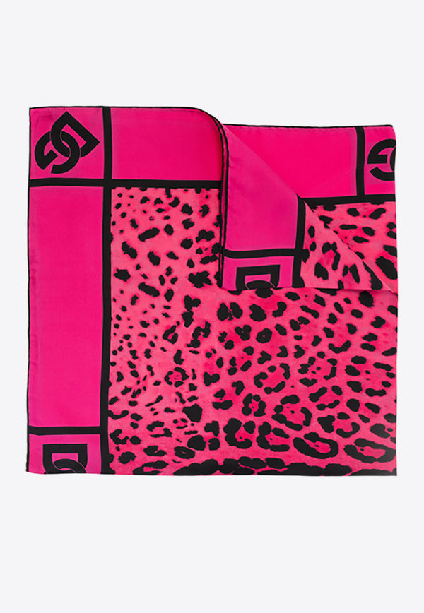 Dolce & Gabbana Leopard Print Silk Scarf Pink FN090R G0TGK HE13N