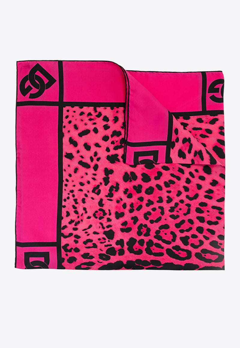 Dolce & Gabbana Leopard Print Silk Scarf Pink FN090R G0TGK HE13N