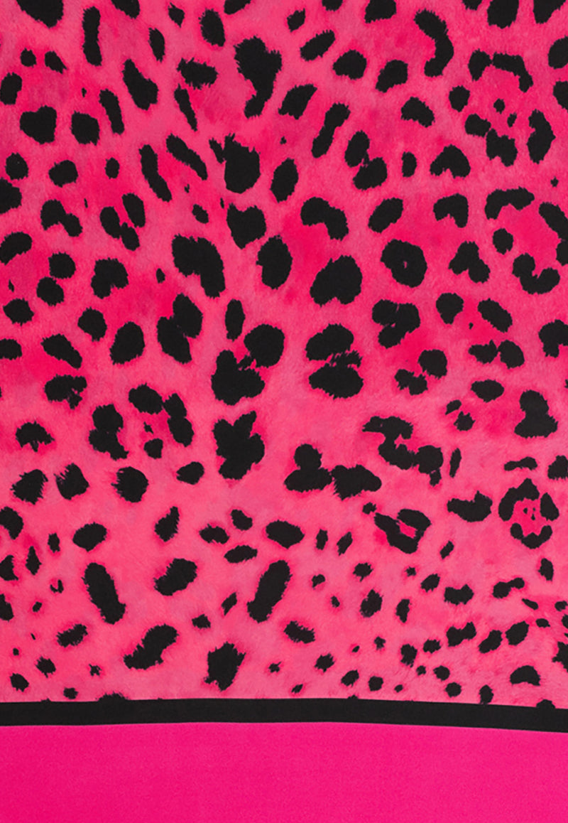 Dolce & Gabbana Leopard Print Silk Scarf Pink FN090R G0TGK HE13N