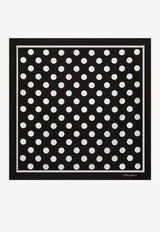 Dolce & Gabbana Polka Dot Print Scarf in Silk FN092R GDCLA HN5GE Black