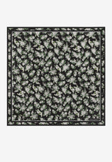 Dolce & Gabbana Small Flower Bouquet Print Silk Scarf Multicolor FN092R GDDUH HY6BT