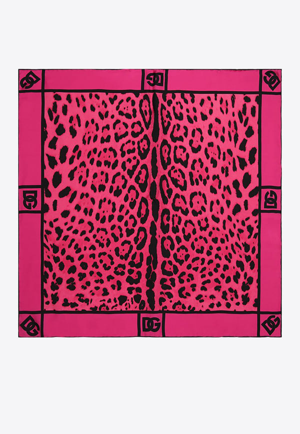 Dolce & Gabbana Leopard Print Silk Scarf Pink FN092R G0TGK HE13N