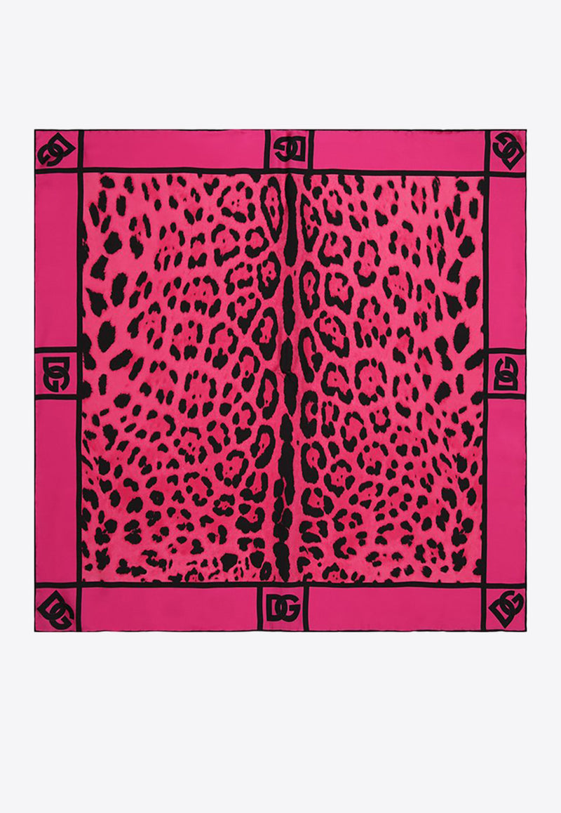 Dolce & Gabbana Leopard Print Silk Scarf Pink FN092R G0TGK HE13N