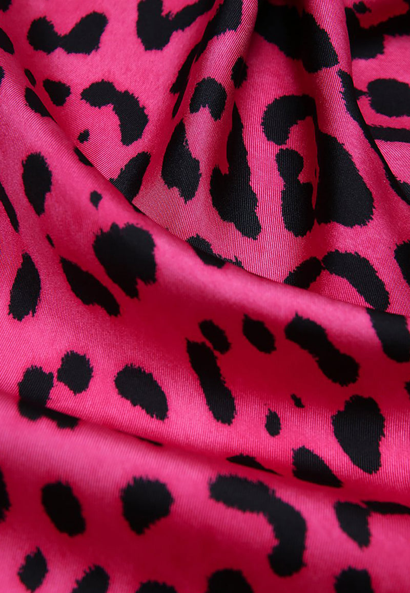 Dolce & Gabbana Leopard Print Silk Scarf Pink FN092R G0TGK HE13N