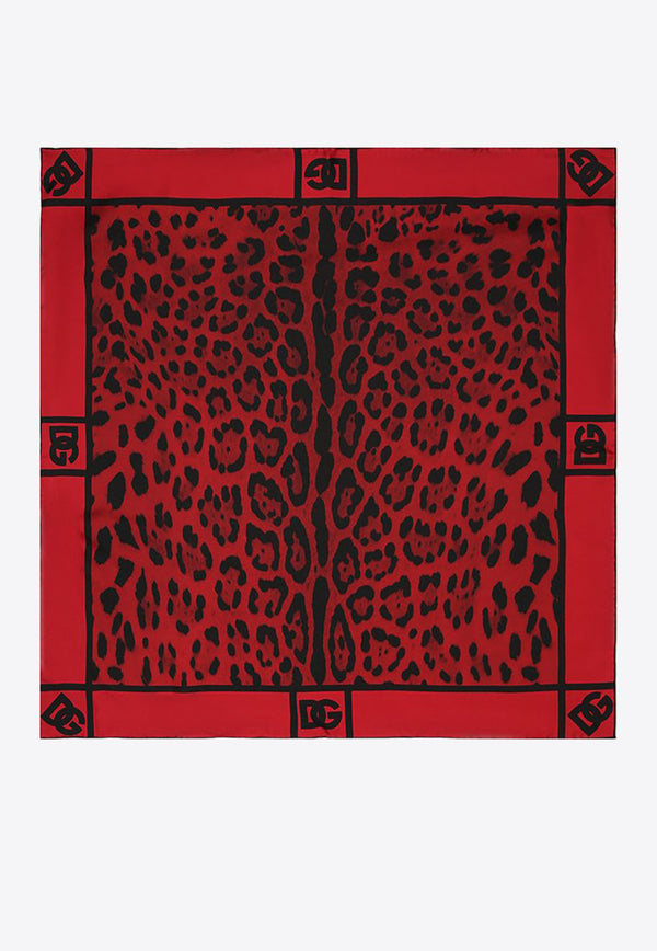 Dolce & Gabbana Leopard Print Silk Scarf Red FN092R G0TGK HR13N