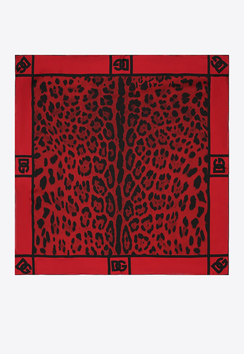 Dolce & Gabbana Leopard Print Silk Scarf Red FN092R G0TGK HR13N