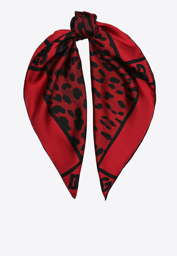 Dolce & Gabbana Leopard Print Silk Scarf Red FN092R G0TGK HR13N