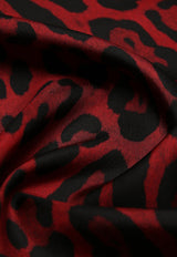 Dolce & Gabbana Leopard Print Silk Scarf Red FN092R G0TGK HR13N