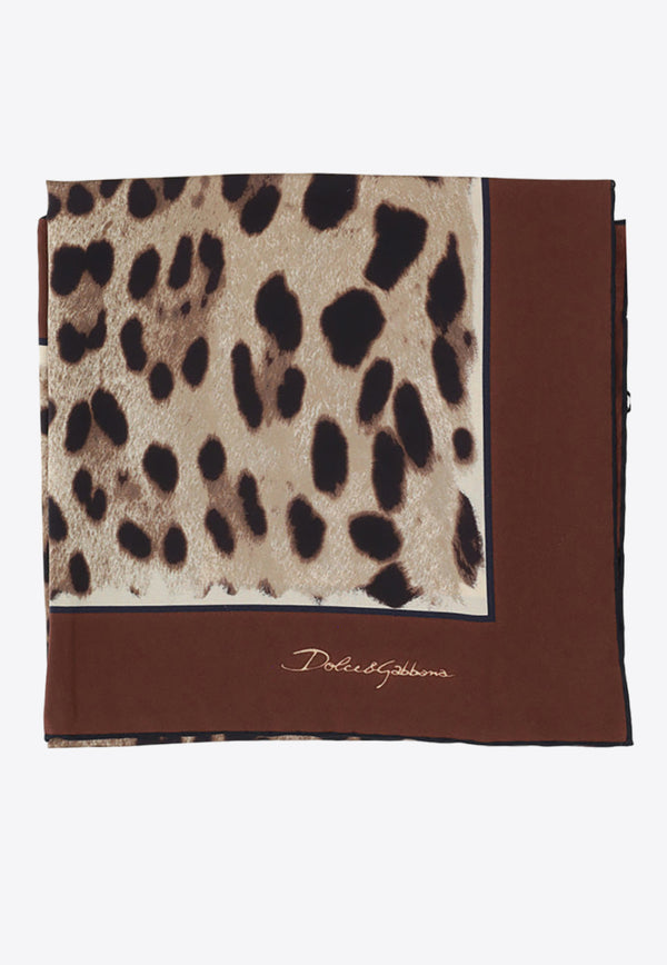 Dolce & Gabbana Leopard Print Silk Scarf Brown FN092R_GDBYY_H613M