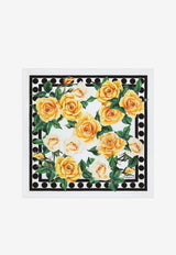 Dolce & Gabbana Rose Print Silk Scarf FN093R GDAWW HA3VO Multicolor