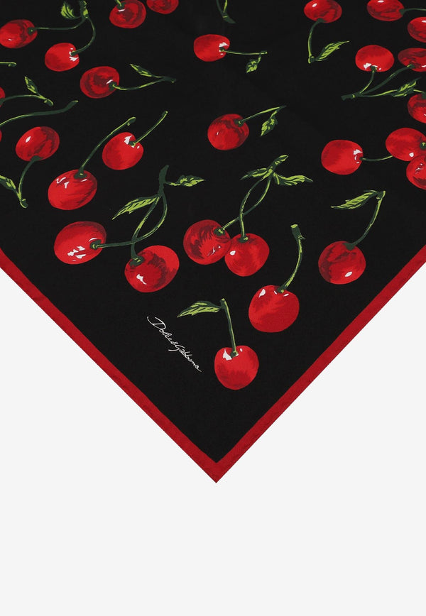 Dolce & Gabbana Cherry Print Small Silk Scarf FN093R GDBI1 HN4IY Multicolor