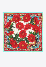 Dolce & Gabbana Floral Print Silk Scarf Red FN093R G0TFY HA75D