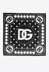 Dolce & Gabbana DG Logo Silk Scarf Black FN093R G0TGA HNSRA