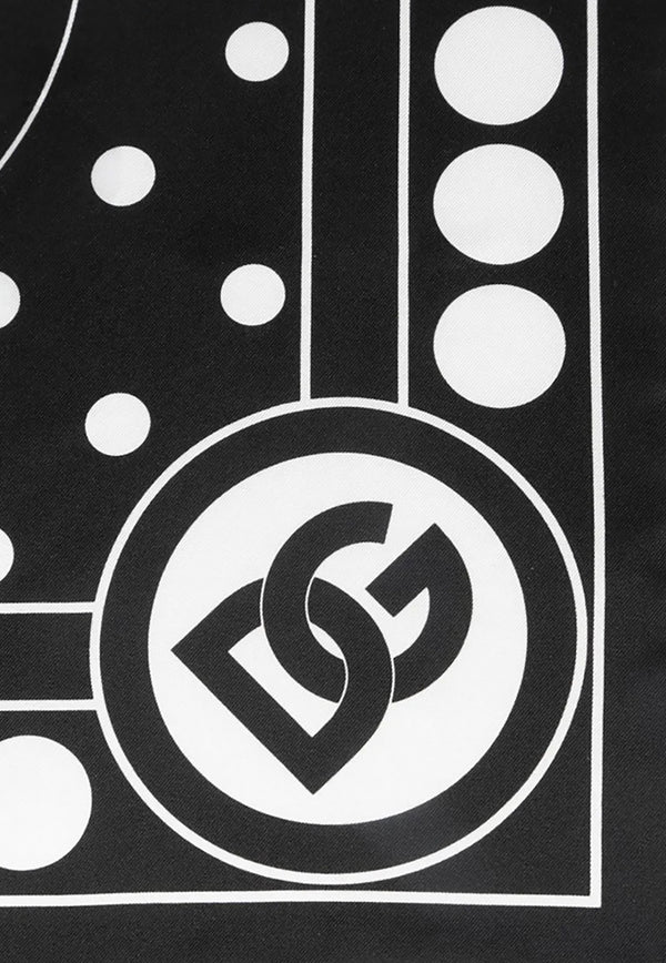 Dolce & Gabbana DG Logo Silk Scarf Black FN093R G0TGA HNSRA