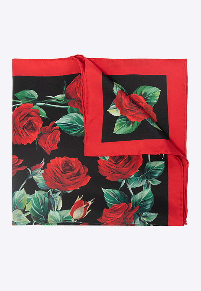 Dolce & Gabbana Rose Print Silk Scarf Multicolor FN093R G0TGI HN2ZO