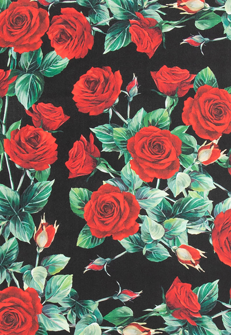 Dolce & Gabbana Rose Print Silk Scarf Multicolor FN093R G0TGI HN2ZO
