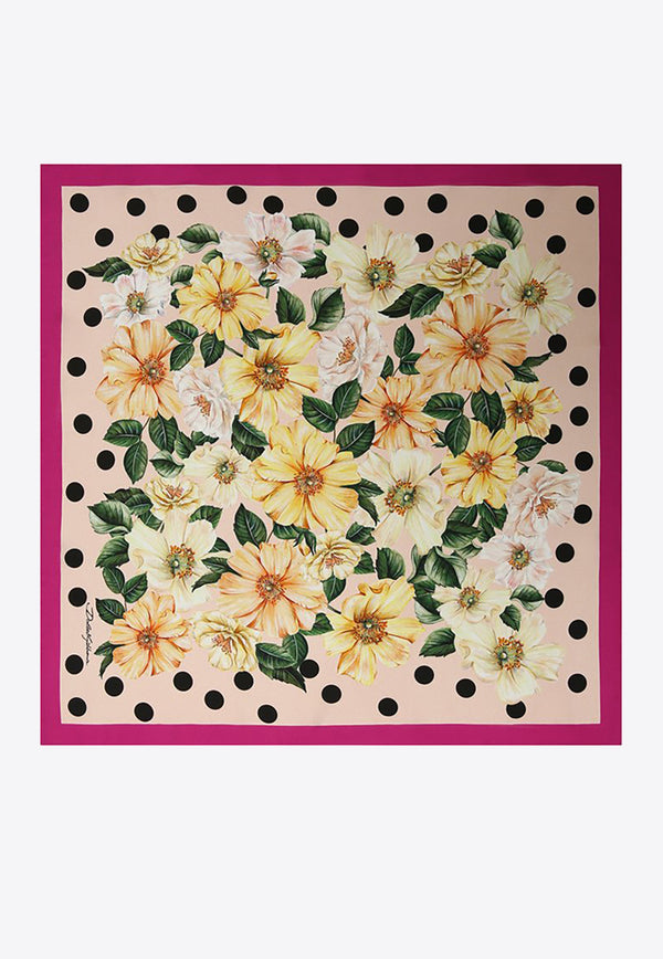 Dolce & Gabbana Floral Print Silk Scarf Multicolor FN093R GDV61 HF2AH