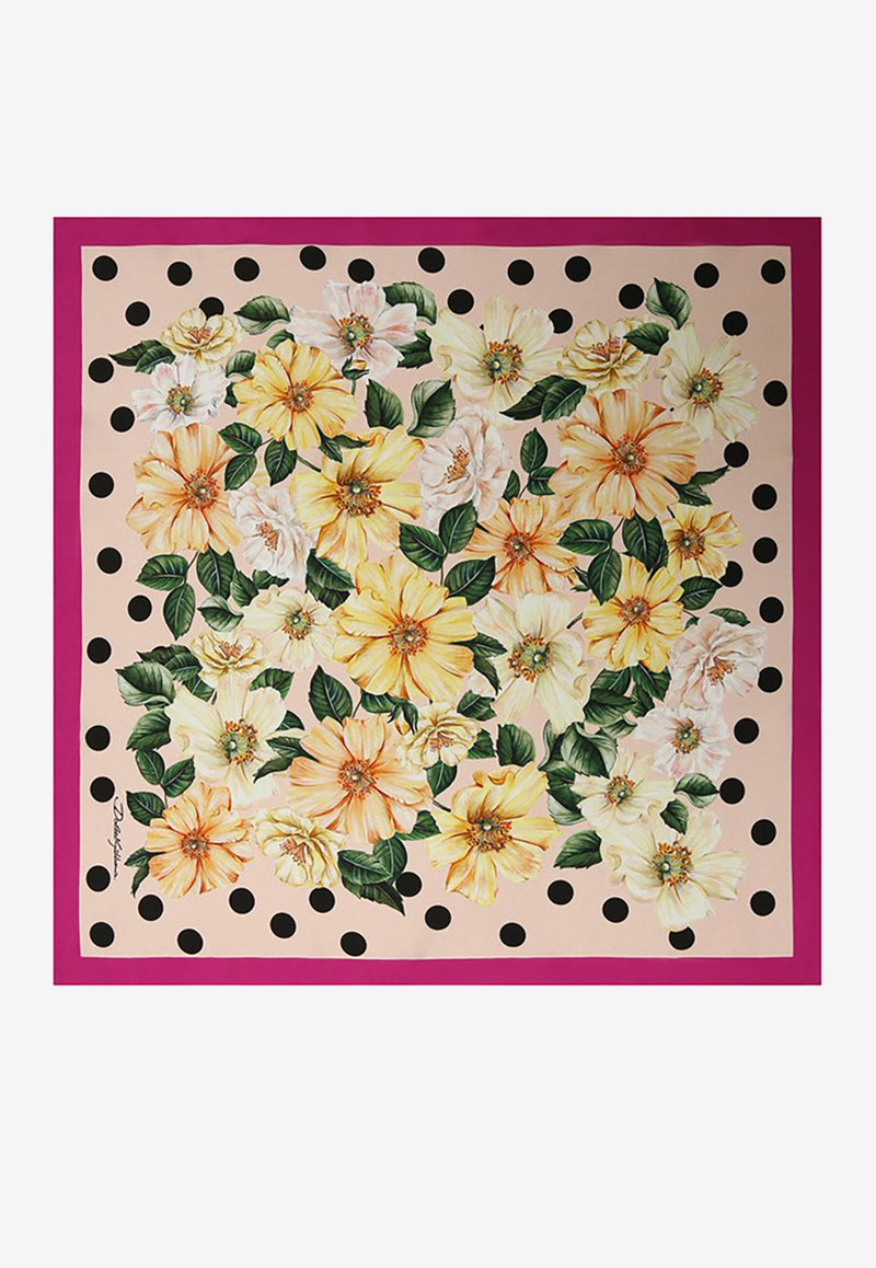 Dolce & Gabbana Floral Print Silk Scarf Multicolor FN093R GDV61 HF2AH