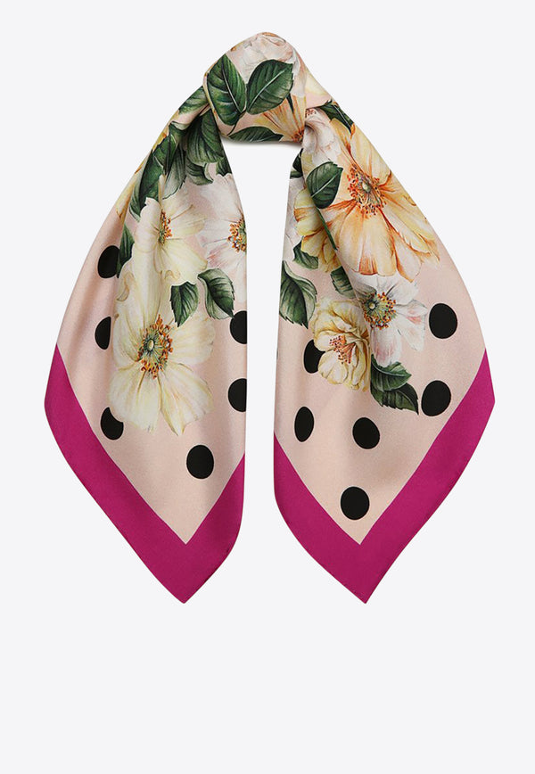 Dolce & Gabbana Floral Print Silk Scarf Multicolor FN093R GDV61 HF2AH