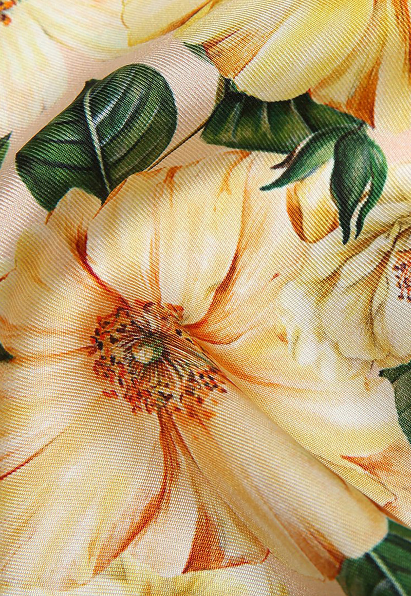 Dolce & Gabbana Floral Print Silk Scarf Multicolor FN093R GDV61 HF2AH
