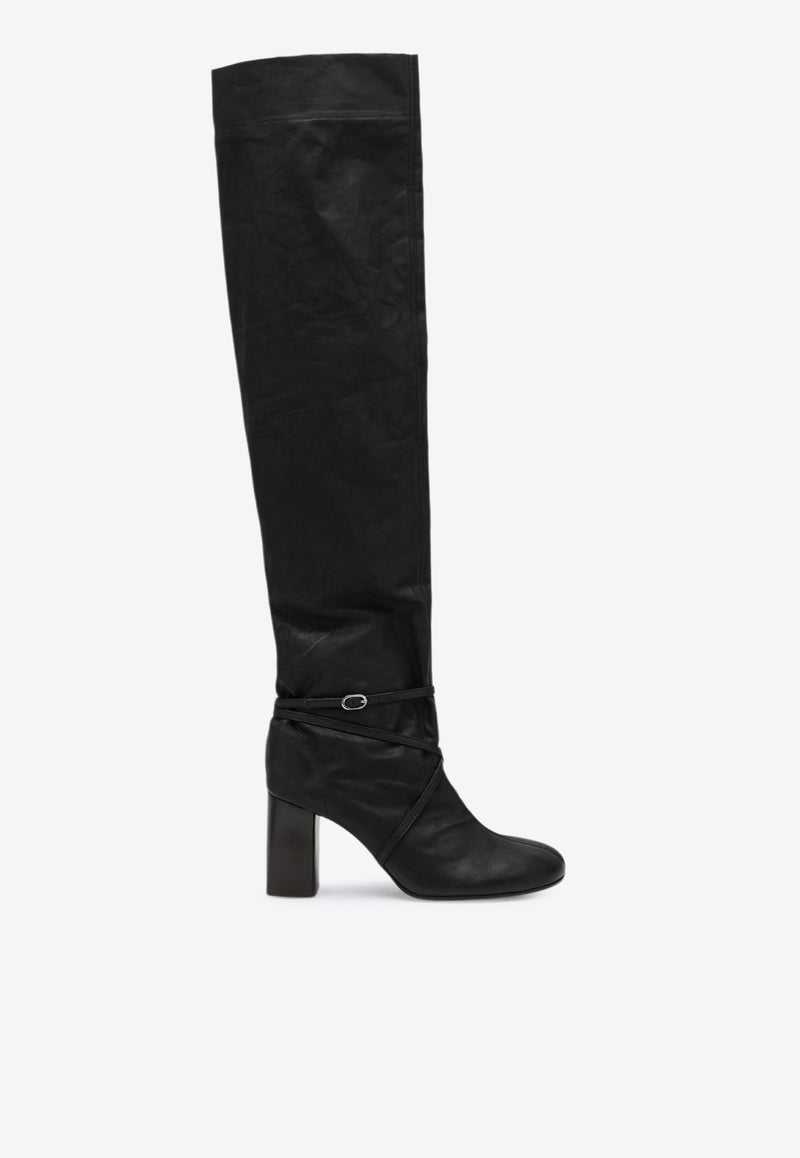 Lemaire 80 Anatomic Over-the-Knee Leather Boots Gray FO0219LF1495/R_LEMAI-BK990