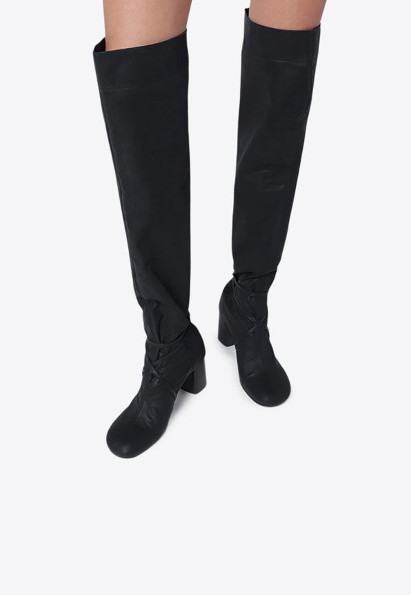 Lemaire 80 Anatomic Over-the-Knee Leather Boots Gray FO0219LF1495/R_LEMAI-BK990