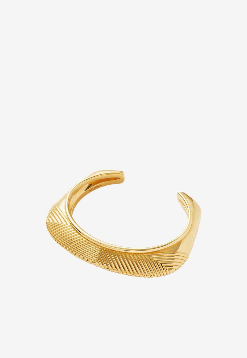 Missoma Jewellery Hera Dome Ridge Bracelet Cuff Gold FR-G-B1-NS-MGOLD