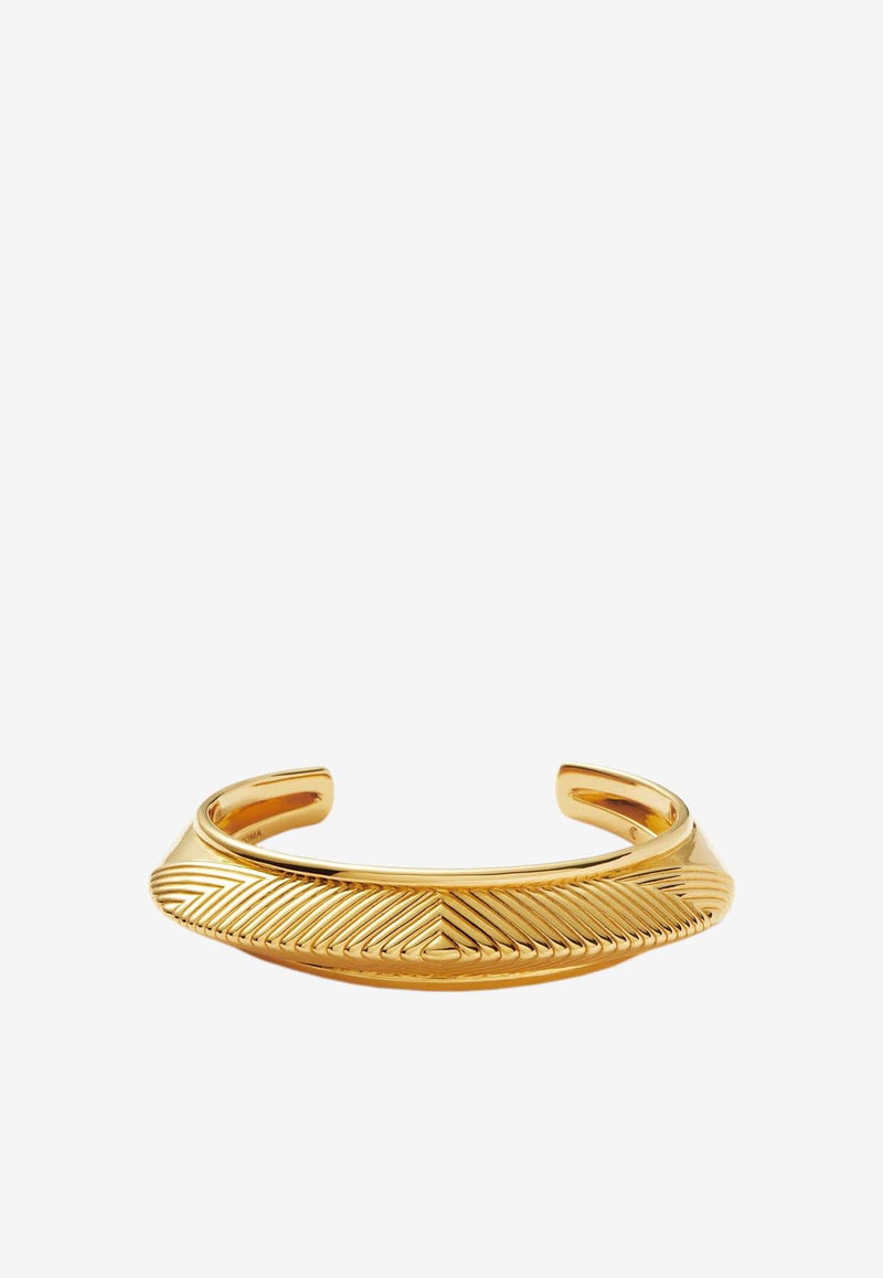 Missoma Jewellery Hera Dome Ridge Bracelet Cuff Gold FR-G-B1-NS-MGOLD