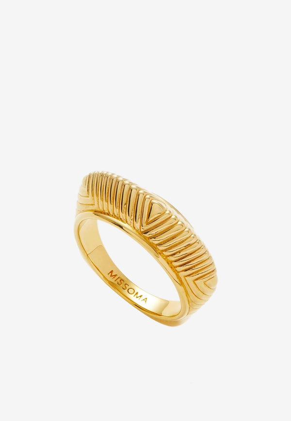 Missoma Jewellery Hera Dome Ridge Ring Gold FR-G-R1-NS-LGOLD