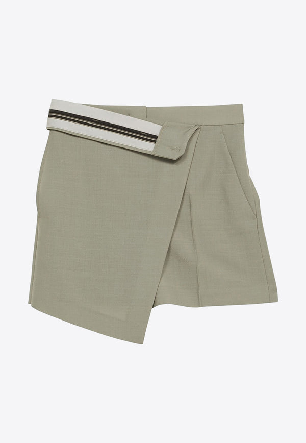 Fendi High-Waist Asymmetric Mini Shorts Gray FR6543S9A/O_FENDI-F0BN8