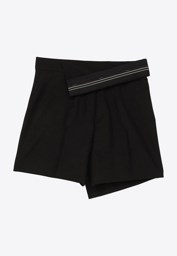 Fendi Asymmetric Mohair-Blend Mini Shorts FR6543S9A/O_FENDI-F0GME