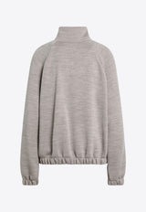 Max Mara Frine Wool-Blend Zip-Up Sweatshirt Beige FRINEWO/R_MAXM-003