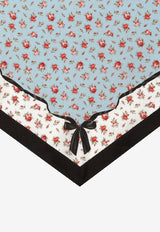 Dolce & Gabbana Small Rose Print Silk Triangle Scarf Multicolor FS329A GDDLO HC5XJ